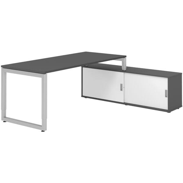 Bureau in hoogte verstelbaar (handmatig) incl. dressoir »Alicante« 180 cm onders