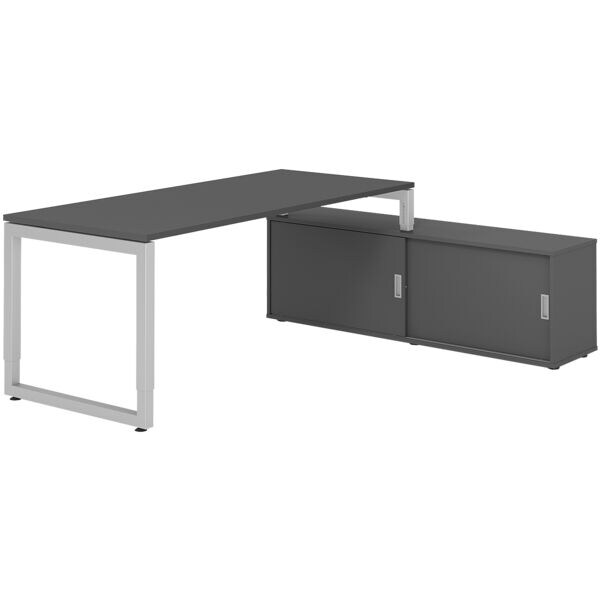 Bureau in hoogte verstelbaar (handmatig) incl. dressoir »Alicante« 180 cm onders