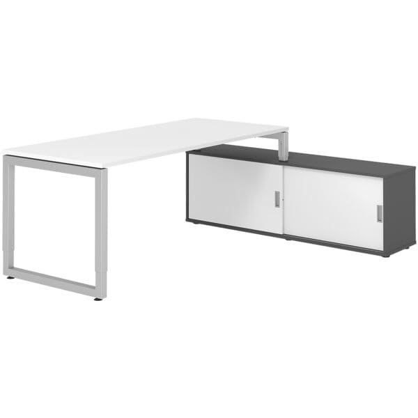 Bureau in hoogte verstelbaar (handmatig) incl. dressoir »Alicante« 180 cm onders