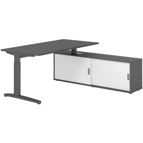 Bureau in hoogte verstelbaar (handmatig) incl. dressoir »Alicante« 160 cm L-onde