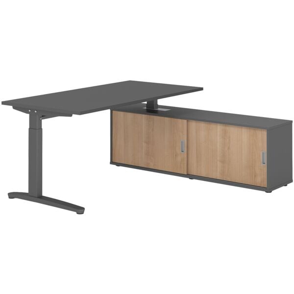 Bureau in hoogte verstelbaar (handmatig) incl. dressoir »Alicante« 160 cm L-onde