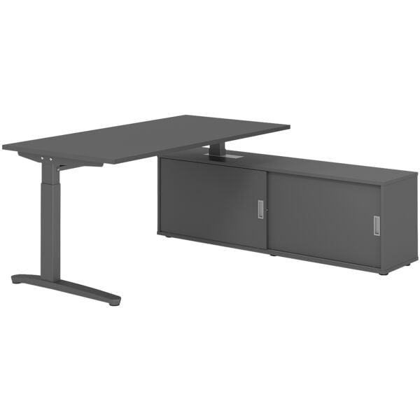 Bureau in hoogte verstelbaar (handmatig) incl. dressoir »Alicante« 160 cm L-onde