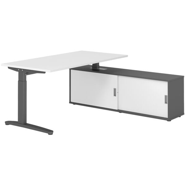 Bureau in hoogte verstelbaar (handmatig) incl. dressoir »Alicante« 160 cm L-onde