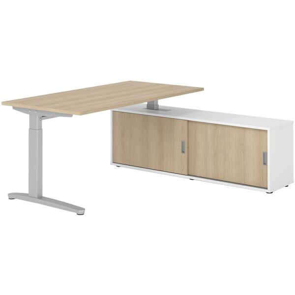 Bureau in hoogte verstelbaar (handmatig) incl. dressoir »Alicante« 160 cm L-onde