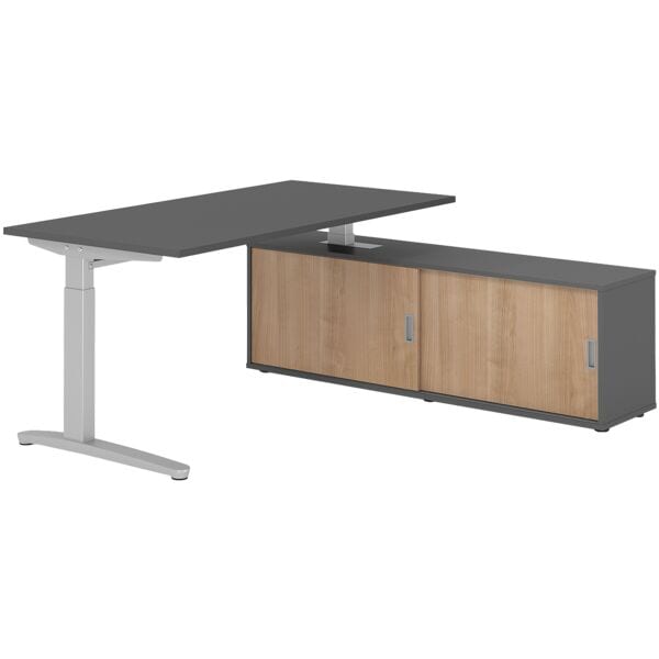 Bureau in hoogte verstelbaar (handmatig) incl. dressoir »Alicante« 160 cm L-onde