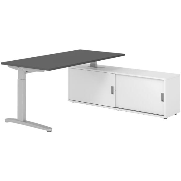 Bureau in hoogte verstelbaar (handmatig) incl. dressoir »Alicante« 160 cm L-onde