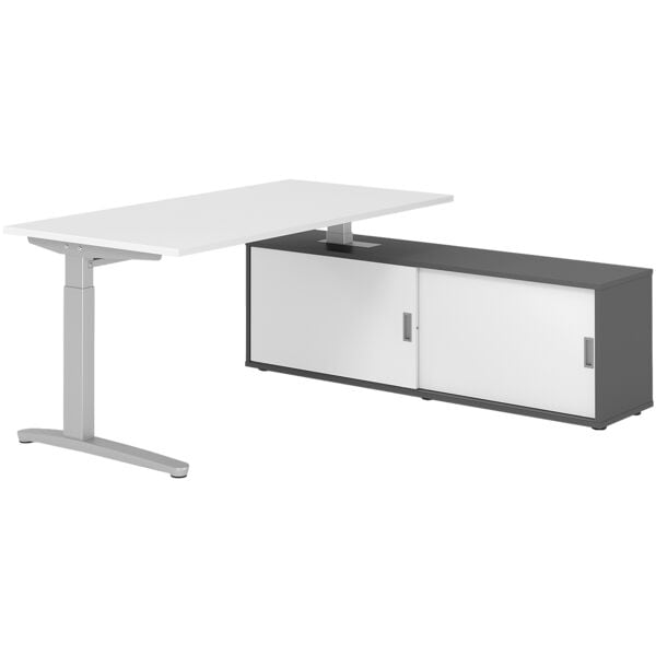 Bureau in hoogte verstelbaar (handmatig) incl. dressoir »Alicante« 160 cm L-onde