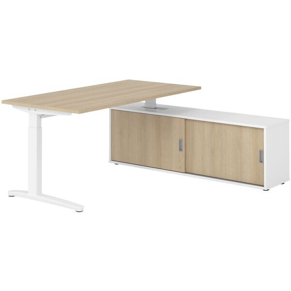 Bureau in hoogte verstelbaar (handmatig) incl. dressoir »Alicante« 160 cm L-onde