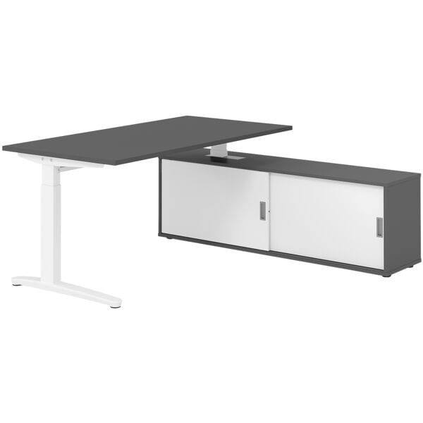 Bureau in hoogte verstelbaar (handmatig) incl. dressoir »Alicante« 160 cm L-onde