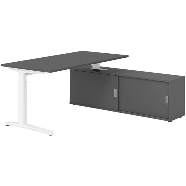 Bureau in hoogte verstelbaar (handmatig) incl. dressoir »Alicante« 160 cm L-onde