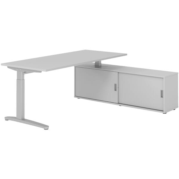 Bureau in hoogte verstelbaar (handmatig) incl. dressoir »Alicante« 180 cm L-onde