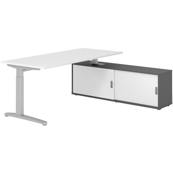 Bureau in hoogte verstelbaar (handmatig) incl. dressoir »Alicante« 180 cm L-onde
