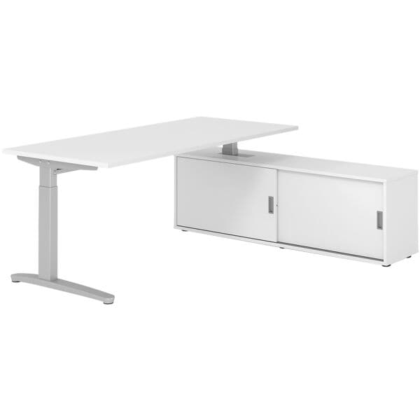 Bureau in hoogte verstelbaar (handmatig) incl. dressoir »Alicante« 180 cm L-onde