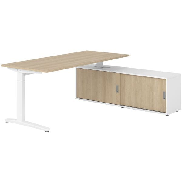 Bureau in hoogte verstelbaar (handmatig) incl. dressoir »Alicante« 180 cm L-onde