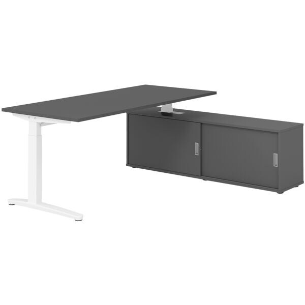 Bureau in hoogte verstelbaar (handmatig) incl. dressoir »Alicante« 180 cm L-onde