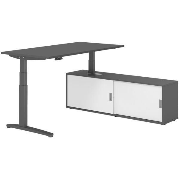 Bureau in hoogte verstelbaar (elektrisch) incl. dressoir »Alicante« 160 cm L-ond