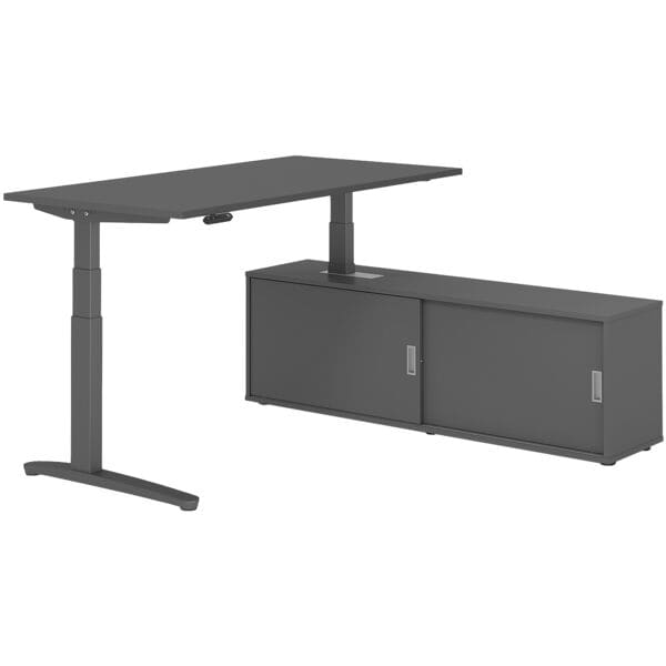 Bureau in hoogte verstelbaar (elektrisch) incl. dressoir »Alicante« 160 cm L-ond