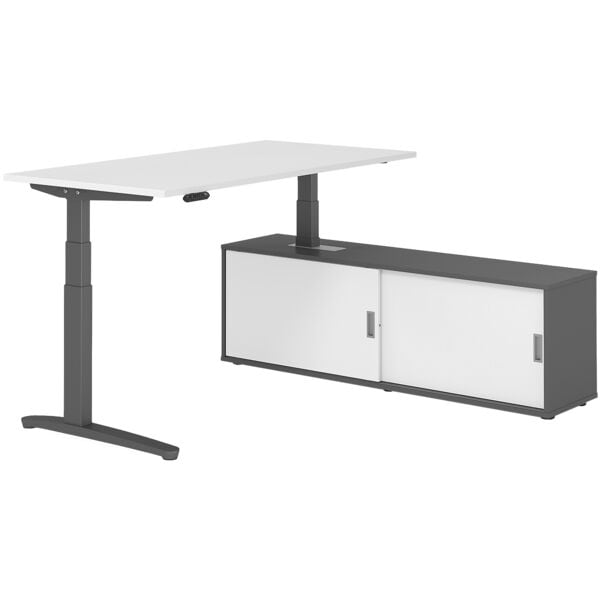 Bureau in hoogte verstelbaar (elektrisch) incl. dressoir »Alicante« 160 cm L-ond