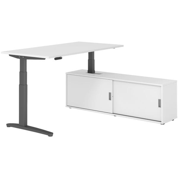 Bureau in hoogte verstelbaar (elektrisch) incl. dressoir »Alicante« 160 cm L-ond