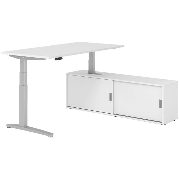 Bureau in hoogte verstelbaar (elektrisch) incl. dressoir »Alicante« 160 cm L-ond