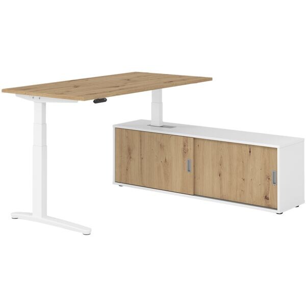 Bureau in hoogte verstelbaar (elektrisch) incl. dressoir »Alicante« 160 cm L-on