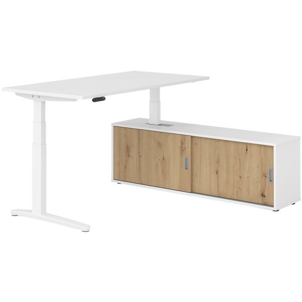 Bureau in hoogte verstelbaar (elektrisch) incl. dressoir »Alicante« 160 cm L-on