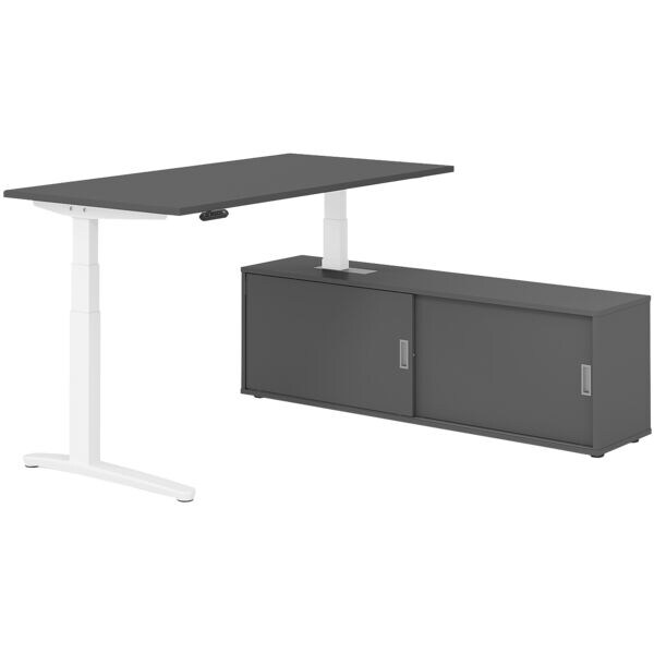 Bureau in hoogte verstelbaar (elektrisch) incl. dressoir »Alicante« 160 cm L-on