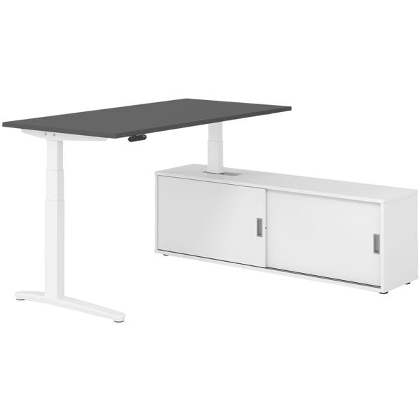 Bureau in hoogte verstelbaar (elektrisch) incl. dressoir »Alicante« 160 cm L-on