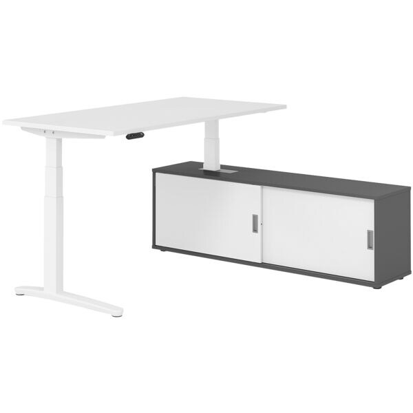 Bureau in hoogte verstelbaar (elektrisch) incl. dressoir »Alicante« 160 cm L-on
