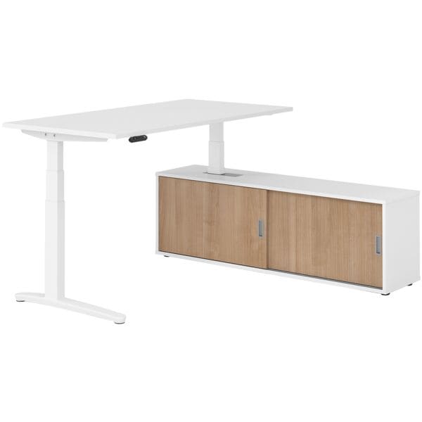 Bureau in hoogte verstelbaar (elektrisch) incl. dressoir »Alicante« 160 cm L-on