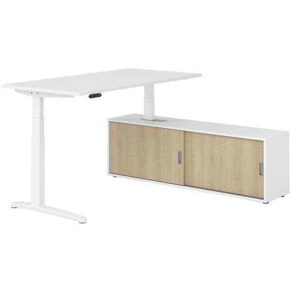 Bureau in hoogte verstelbaar (elektrisch) incl. dressoir »Alicante« 160 cm L-on