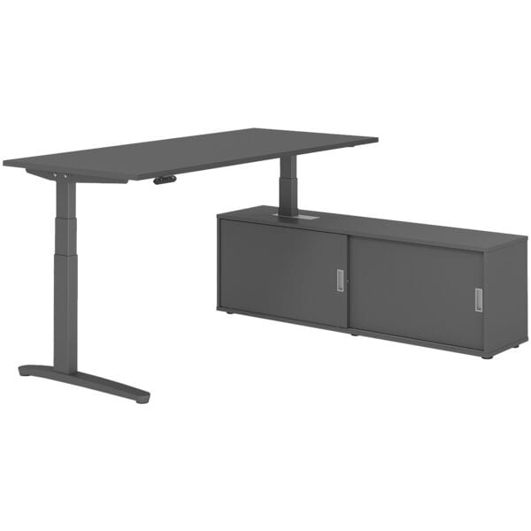 Bureau in hoogte verstelbaar (elektrisch) incl. dressoir »Alicante« 180 cm L-ond