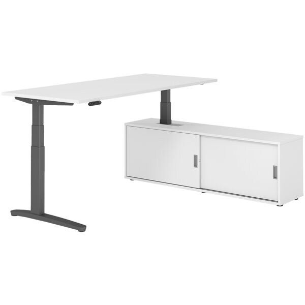 Bureau in hoogte verstelbaar (elektrisch) incl. dressoir »Alicante« 180 cm L-ond