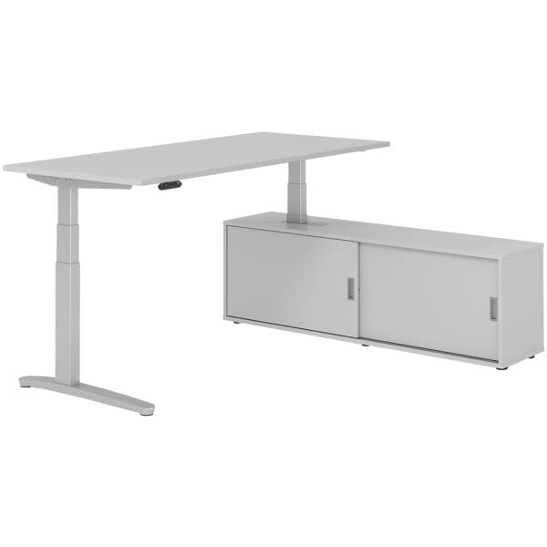 Bureau in hoogte verstelbaar (elektrisch) incl. dressoir »Alicante« 180 cm L-ond