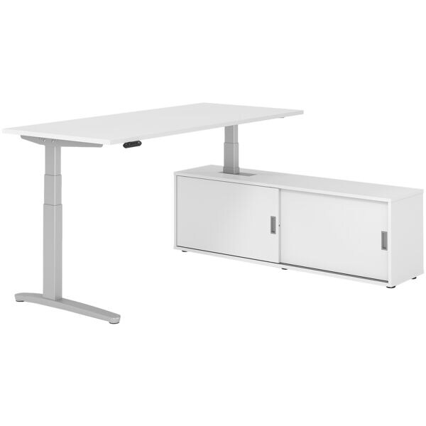 Bureau in hoogte verstelbaar (elektrisch) incl. dressoir »Alicante« 180 cm L-ond