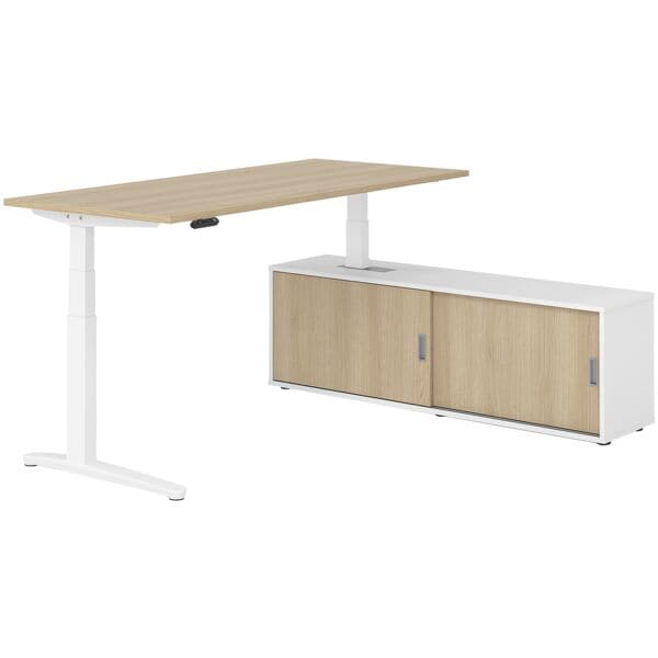 Bureau in hoogte verstelbaar (elektrisch) incl. dressoir »Alicante« 180 cm L-ond