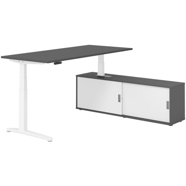 Bureau in hoogte verstelbaar (elektrisch) incl. dressoir »Alicante« 180 cm L-ond