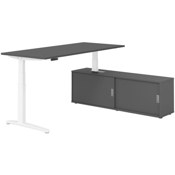 Bureau in hoogte verstelbaar (elektrisch) incl. dressoir »Alicante« 180 cm L-ond