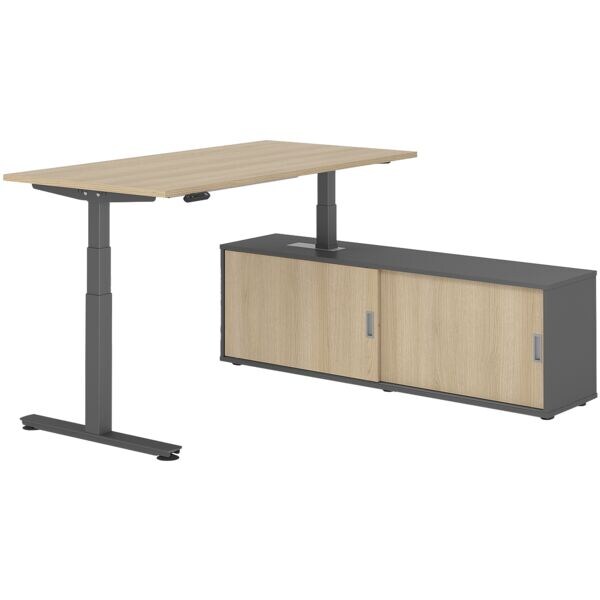 Bureau in hoogte verstelbaar (elektrisch) incl. dressoir »Alicante« 160 cm T-ond