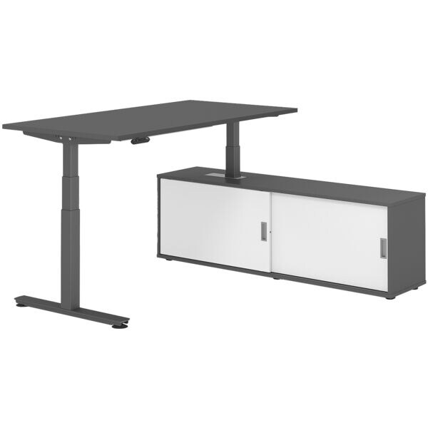 Bureau in hoogte verstelbaar (elektrisch) incl. dressoir »Alicante« 160 cm T-ond