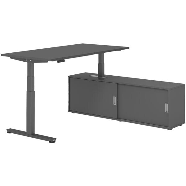 Bureau in hoogte verstelbaar (elektrisch) incl. dressoir »Alicante« 160 cm T-ond