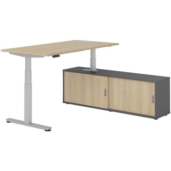 Bureau in hoogte verstelbaar (elektrisch) incl. dressoir »Alicante« 160 cm T-ond