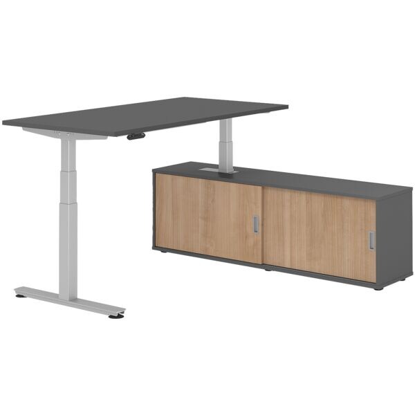 Bureau in hoogte verstelbaar (elektrisch) incl. dressoir »Alicante« 160 cm T-ond