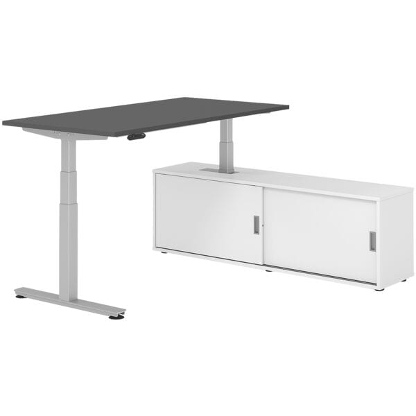 Bureau in hoogte verstelbaar (elektrisch) incl. dressoir »Alicante« 160 cm T-ond
