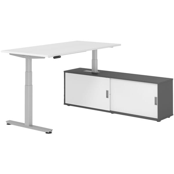 Bureau in hoogte verstelbaar (elektrisch) incl. dressoir »Alicante« 160 cm T-ond