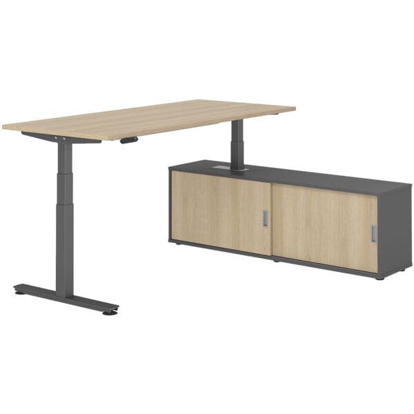 Bureau in hoogte verstelbaar (elektrisch) incl. dressoir »Alicante« 180 cm T-ond
