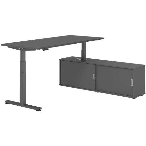 Bureau in hoogte verstelbaar (elektrisch) incl. dressoir »Alicante« 180 cm T-ond