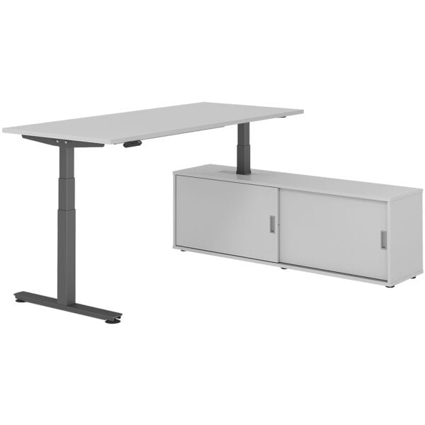 Bureau in hoogte verstelbaar (elektrisch) incl. dressoir »Alicante« 180 cm T-ond