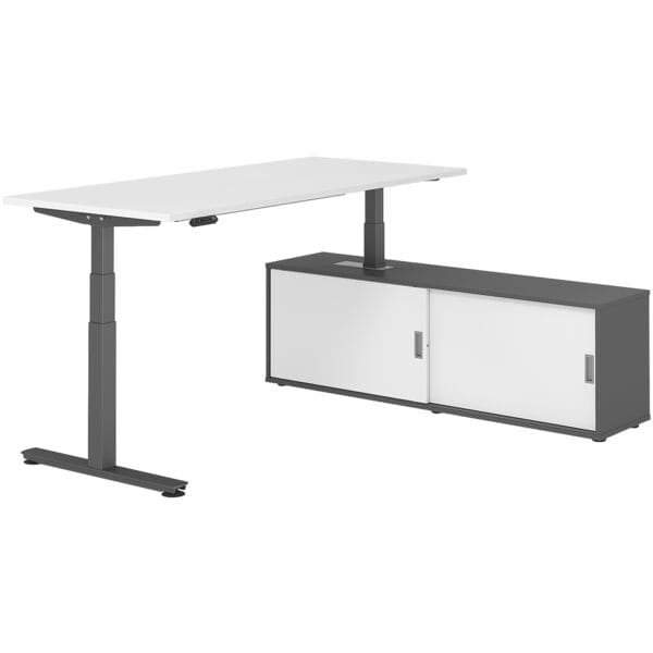 Bureau in hoogte verstelbaar (elektrisch) incl. dressoir »Alicante« 180 cm T-ond