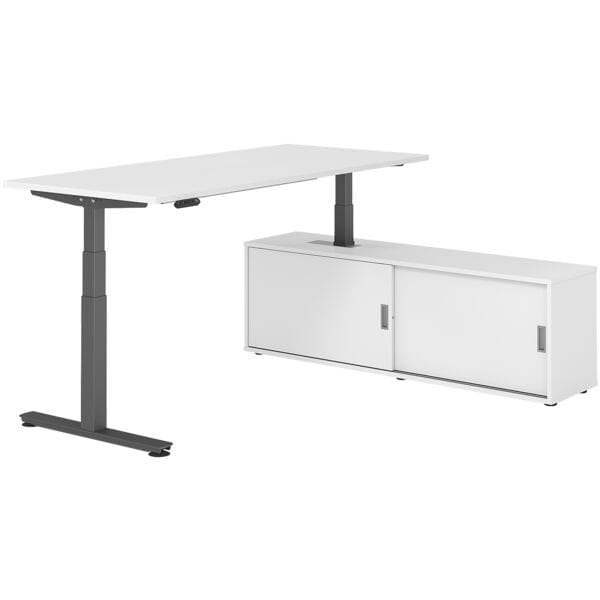 Bureau in hoogte verstelbaar (elektrisch) incl. dressoir »Alicante« 180 cm T-ond